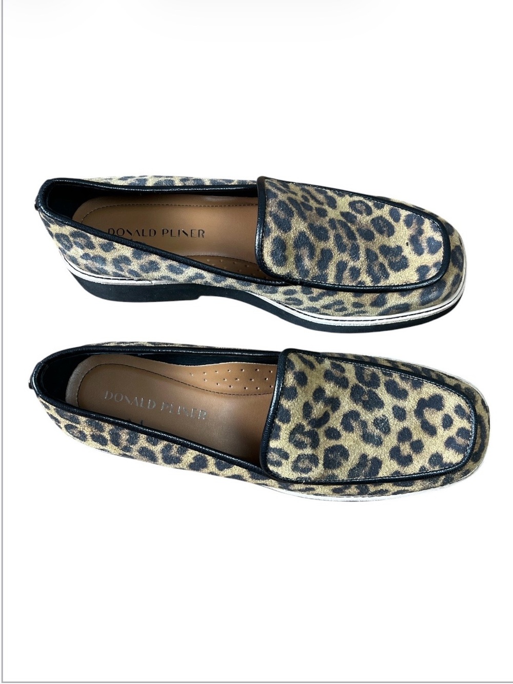 Donald Pliner Corin Leopard Calf Hair Loafers NWT Women's Size 9.5M